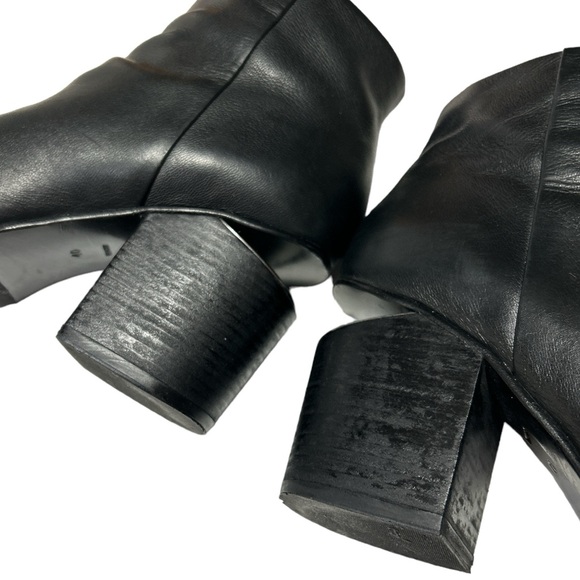 Alexander Wang Gabi Black Ankle Boots Silver Sliced  Heel Sz 40 - Picture 13 of 15